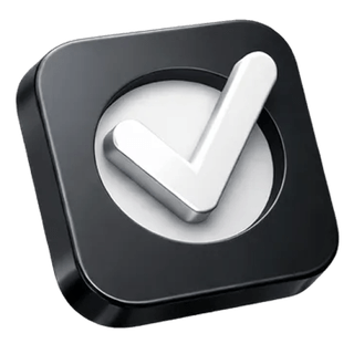 Approval checkmark icon in 3D style on the Talon Fondrix about page